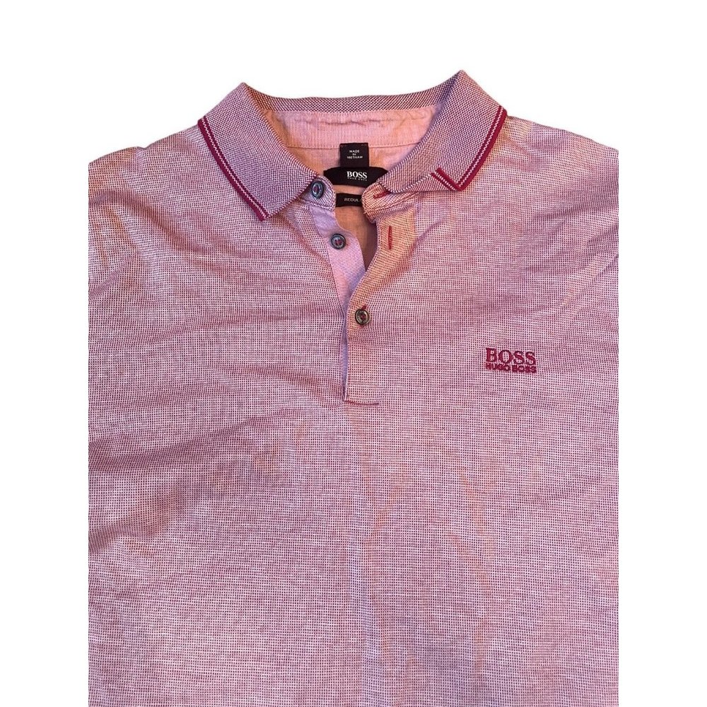 Boss Regular Fit Polo shirt Mens Size M Red Pullover Short Sleeve Collared